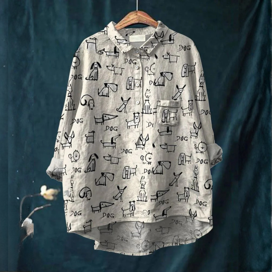 Camicia Elegante à Motivo Fleur
