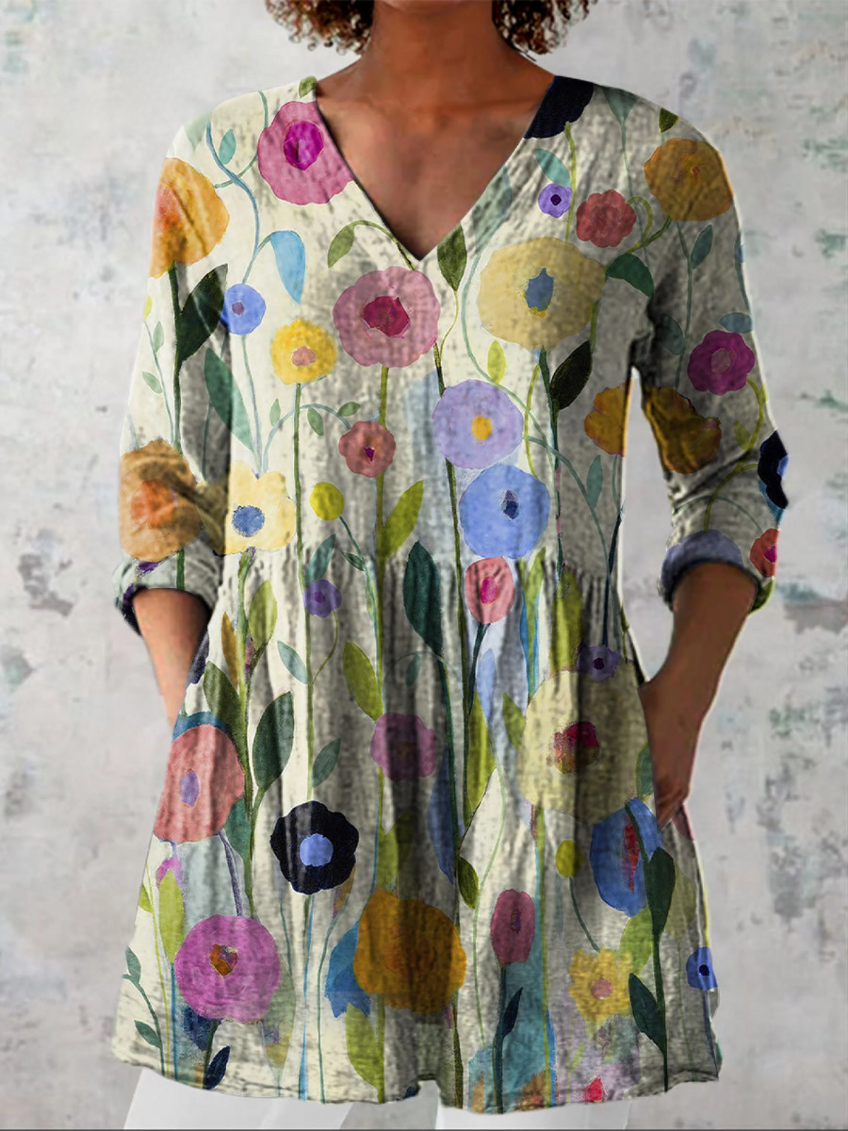 Blouse Lungo Décolleté V Vaporeuse Florence