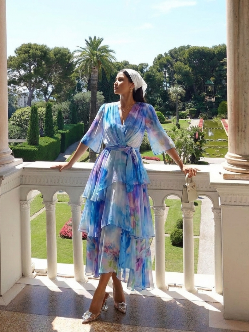 Abito maxi à décolleté Calista