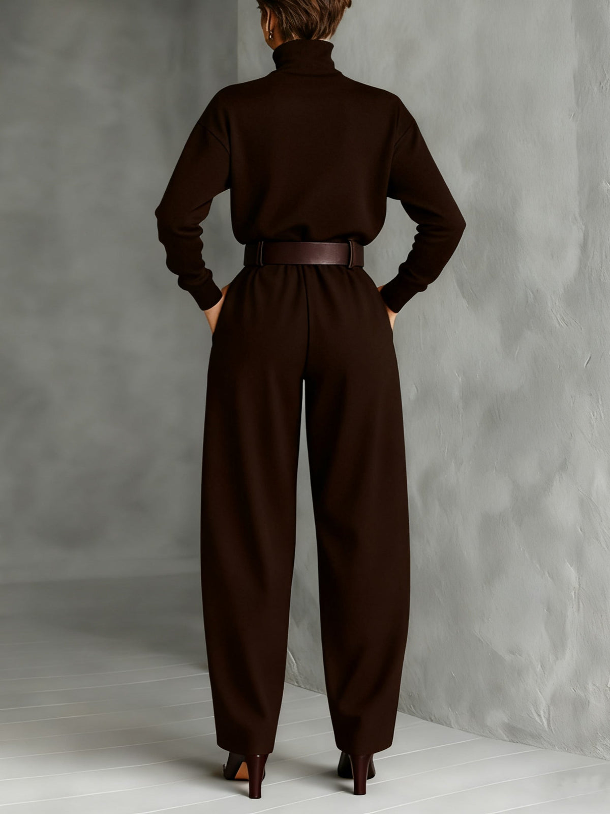 Bellori Milano | Completo Col Roulé et Pantaloni Droit Cyrielle