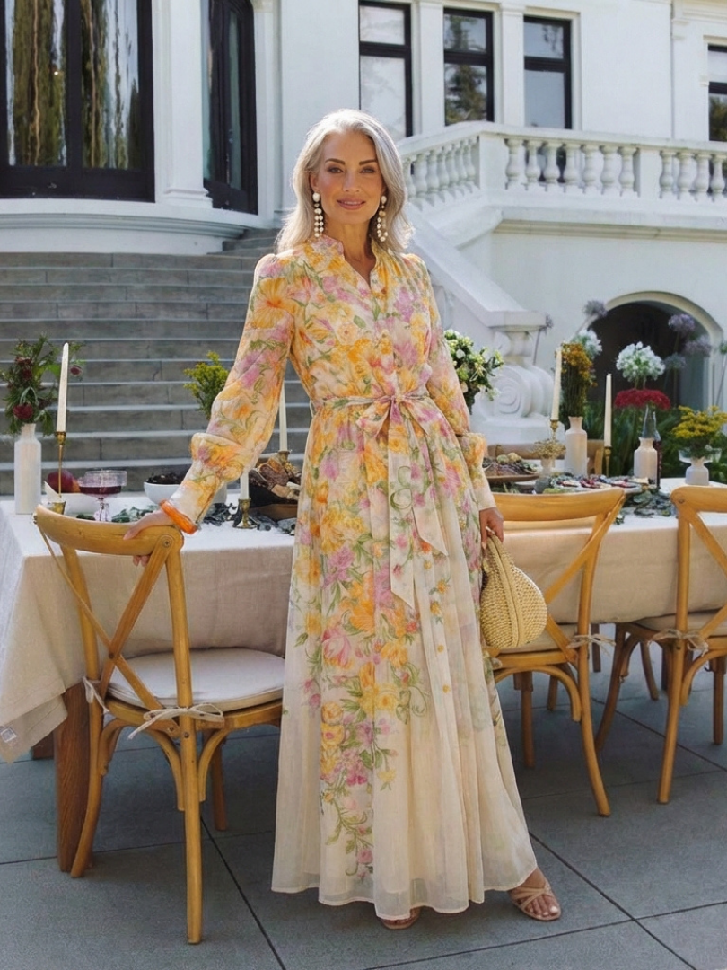 Abito Maxi Longues Florale Transparent Cressida