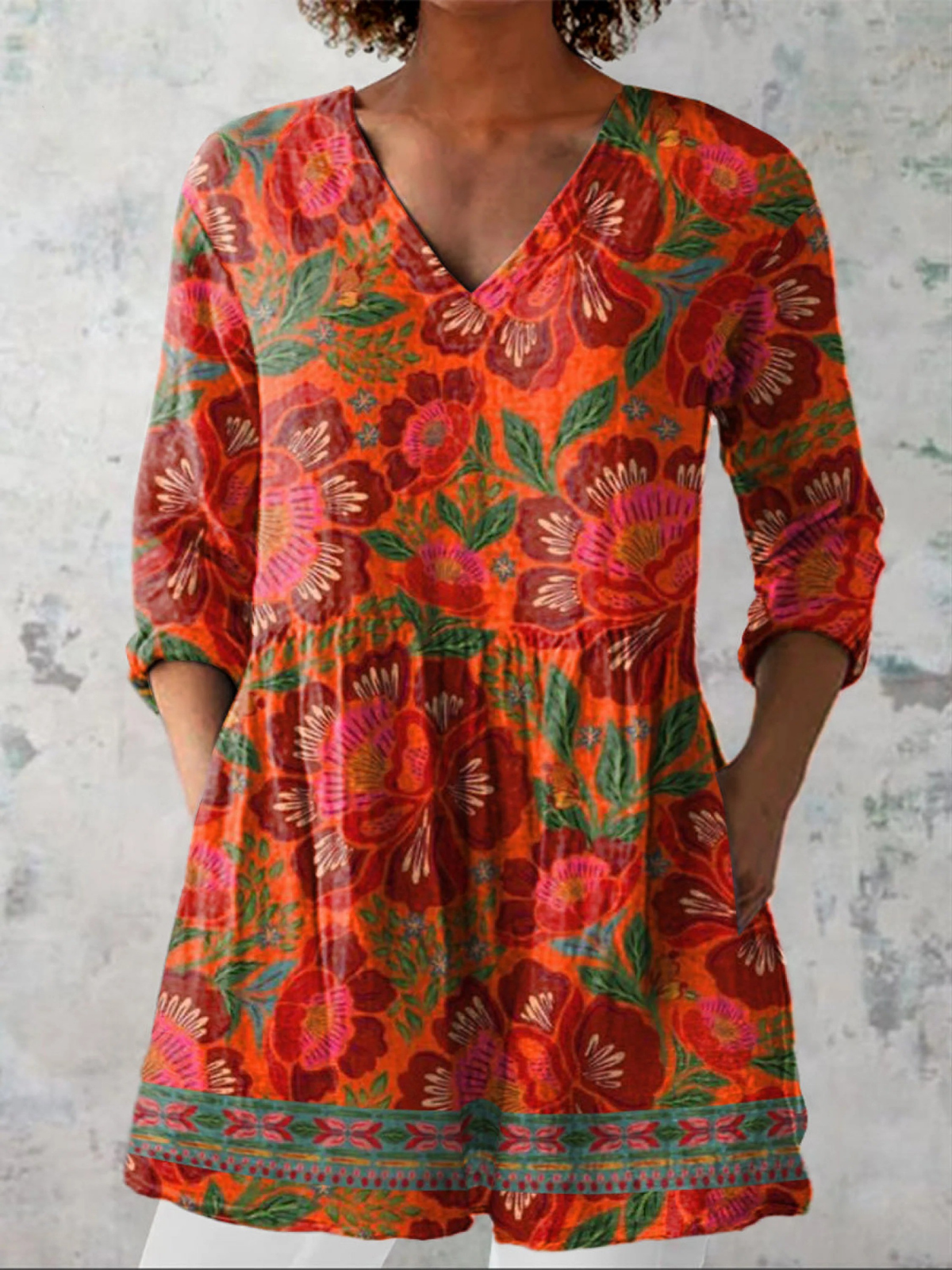 Blouse Lungo Col V Ardente Élina