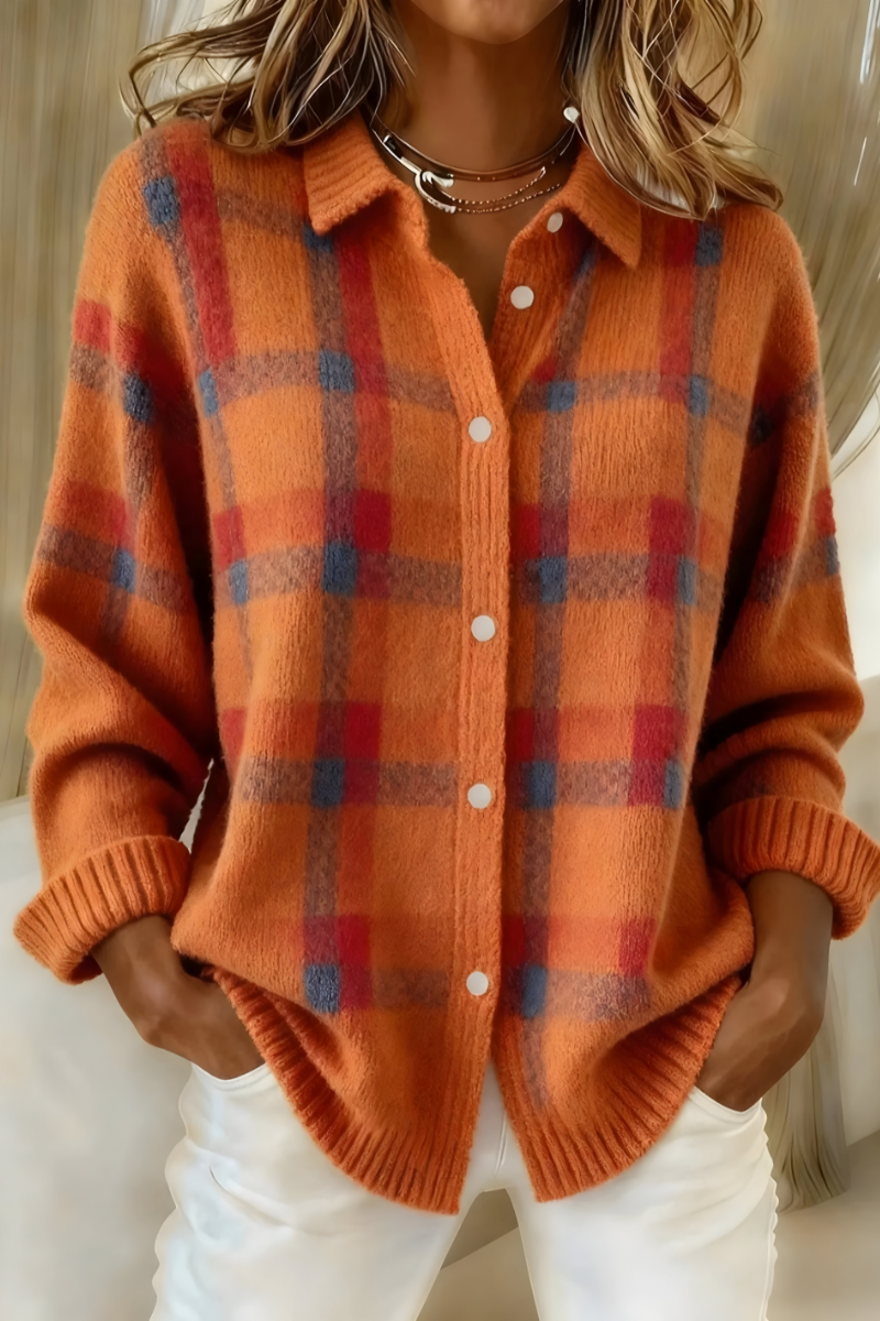 Camille - Gilet in Maglia à Carreaux