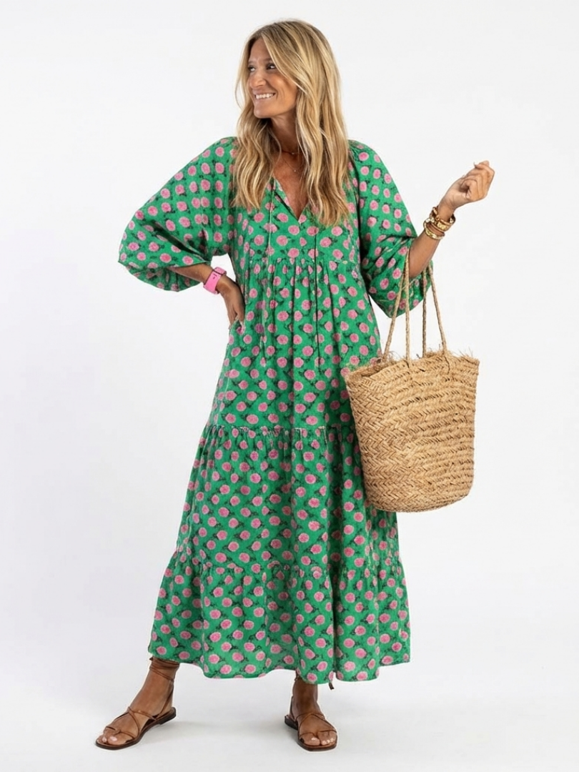 Abito Midi à Stampato Floral Fiora