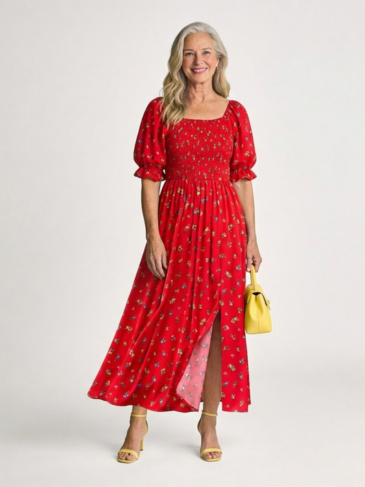 Bellori Milano | Abito Midi à Manches Bouffantes Delphine