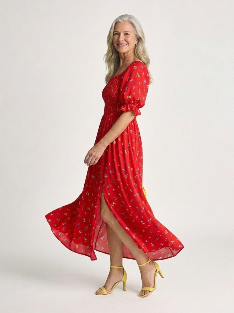 Bellori Milano | Abito Midi à Manches Bouffantes Delphine