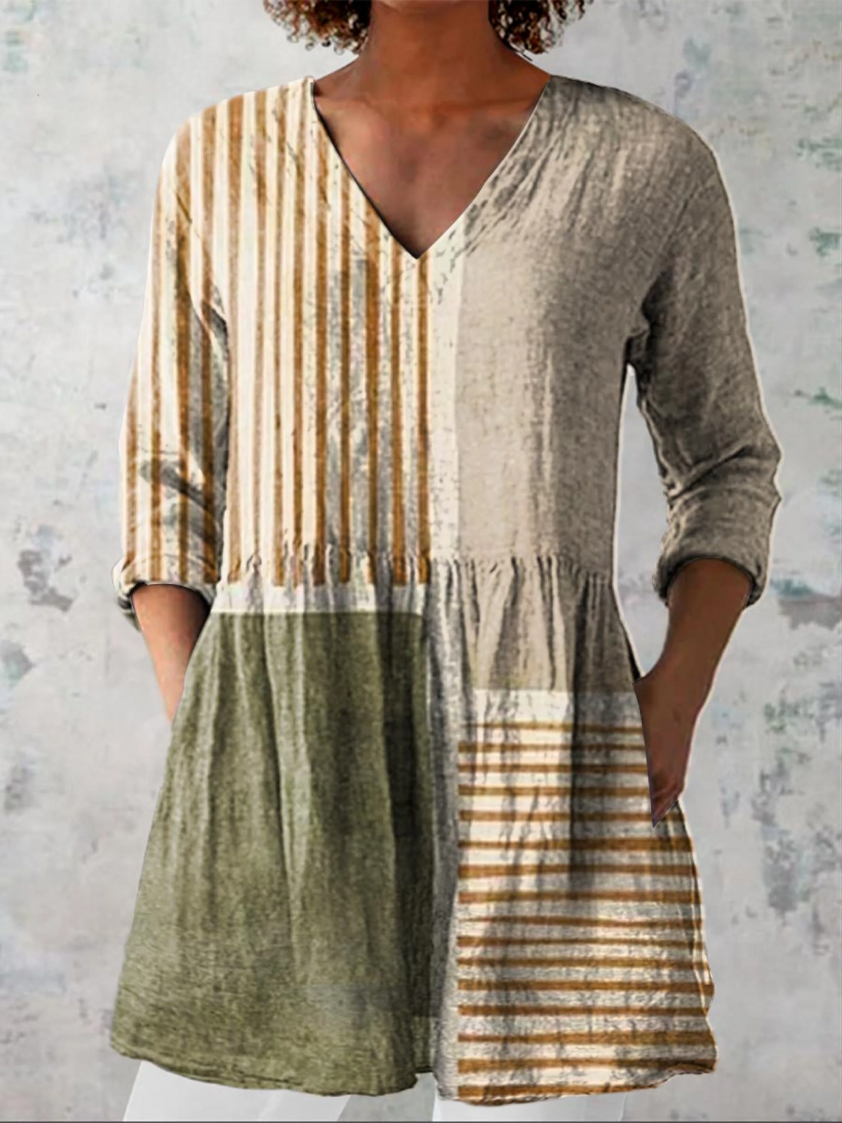 Blouse Lungo Col V Stampata Amélie