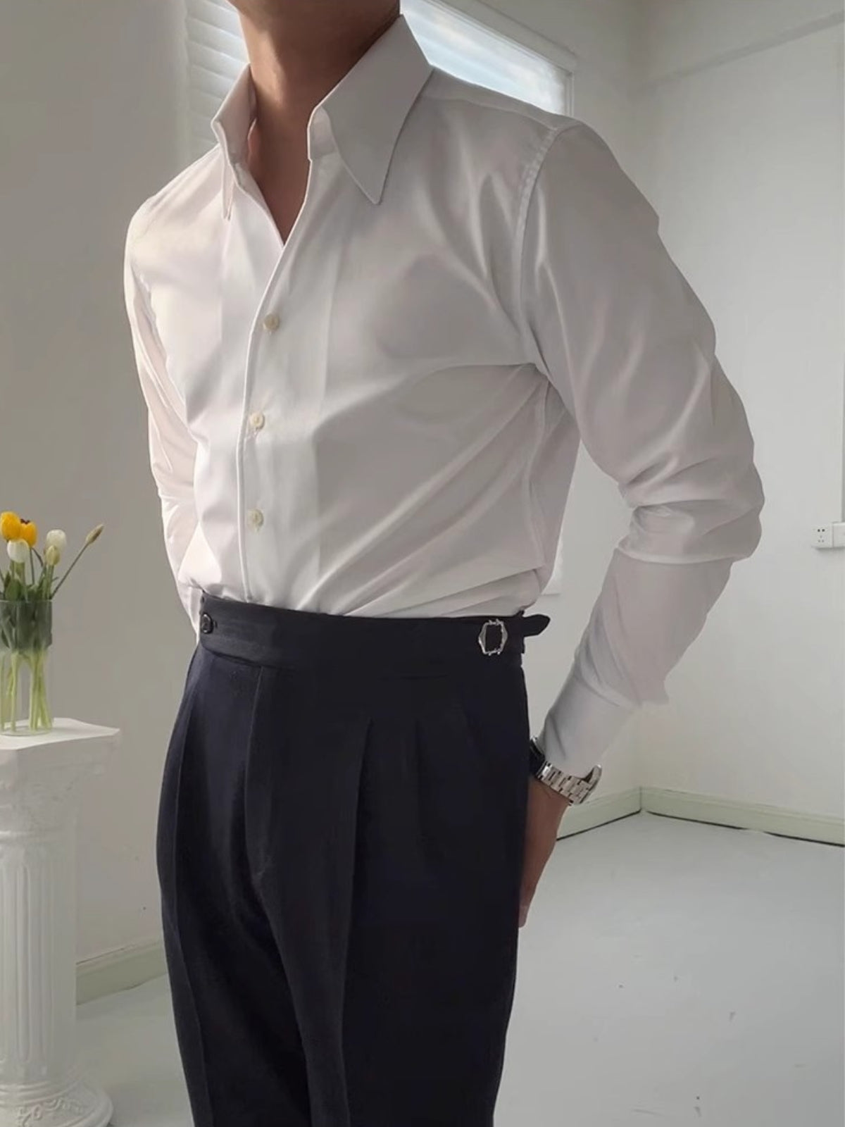 CHEMISE ATHLÉTIQUE ITALIENNE POUR HOMME EN BAMBOU