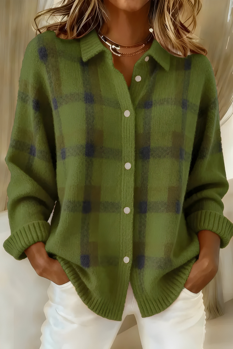 Camille - Gilet in Maglia à Carreaux