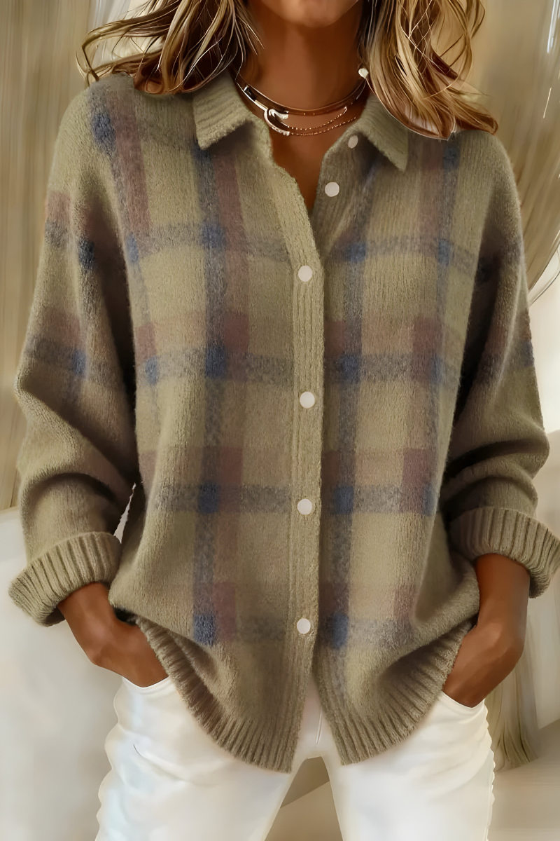 Camille - Gilet in Maglia à Carreaux
