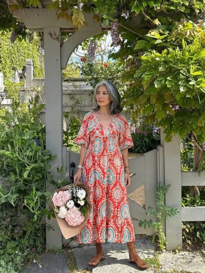 Abito midi à imprimé paisley Zaria