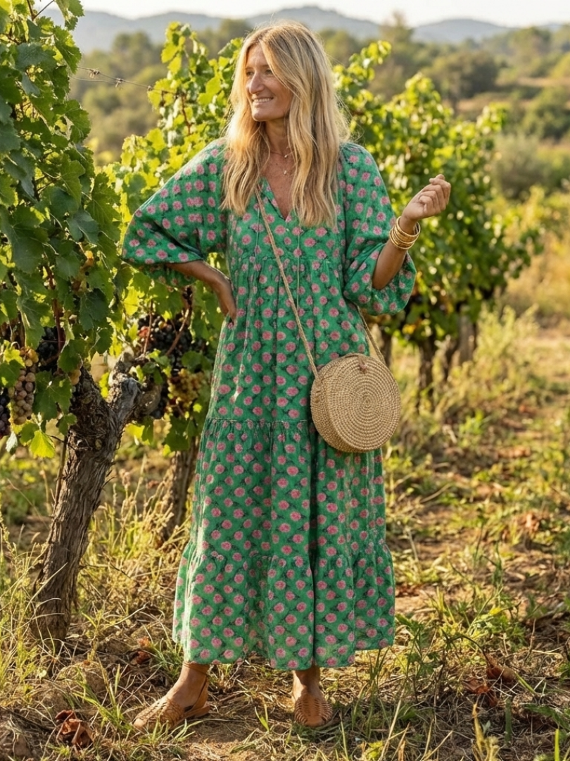 Abito Midi à Stampato Floral Fiora