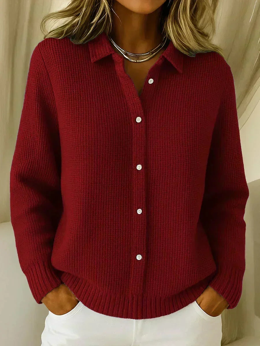 Carmen - Gilet in Maglia Texturé con Bottoni