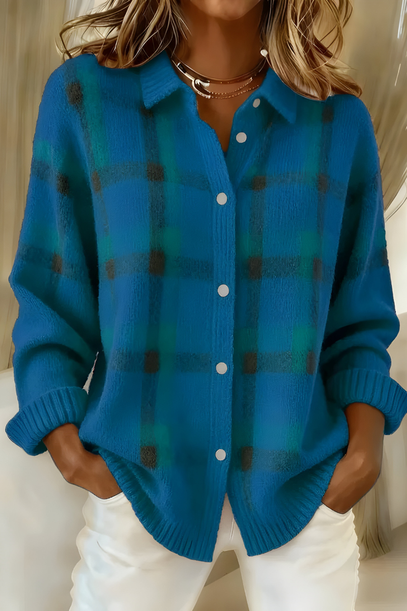 Camille - Gilet in Maglia à Carreaux
