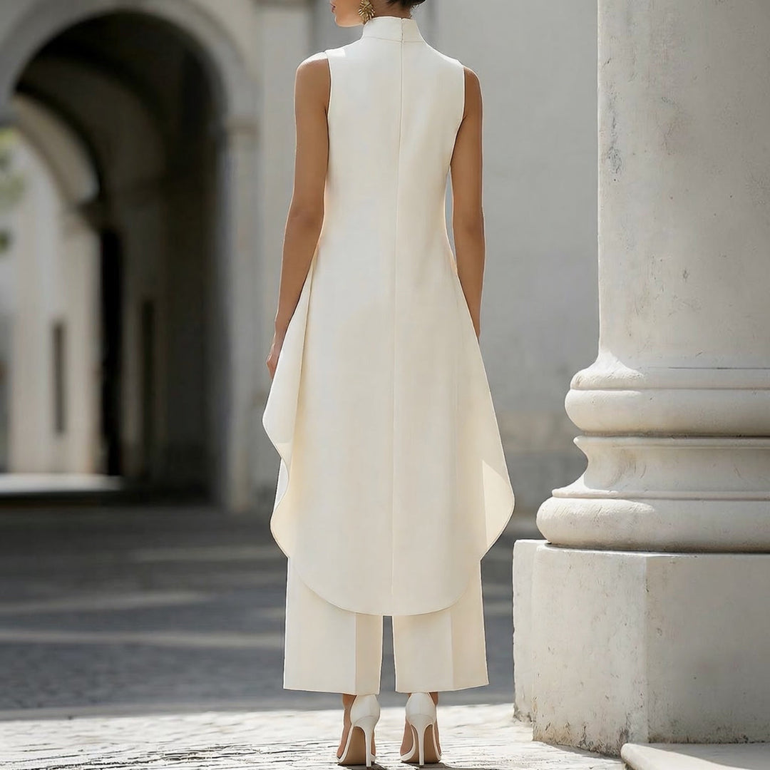 Federica | Tuta Chic à Col Montant et Haut Drapé