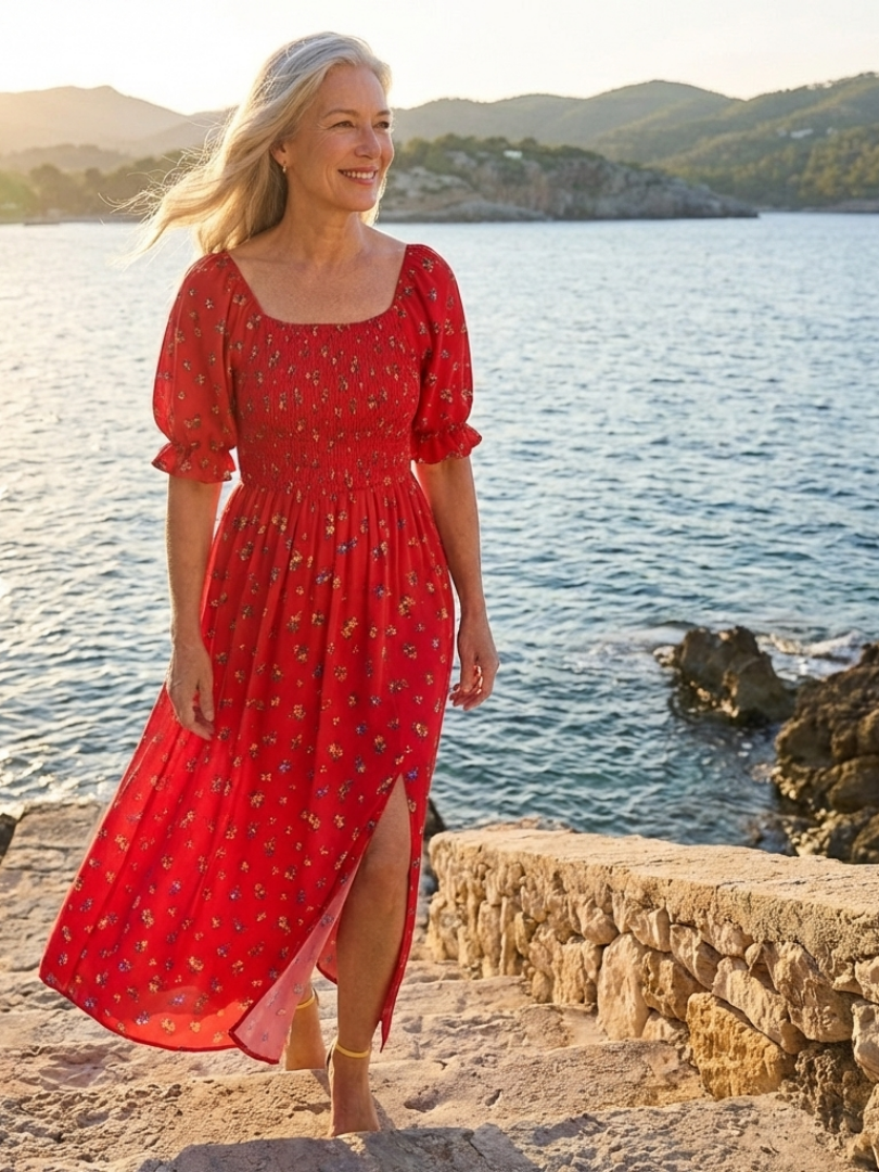 Bellori Milano | Abito Midi à Manches Bouffantes Delphine