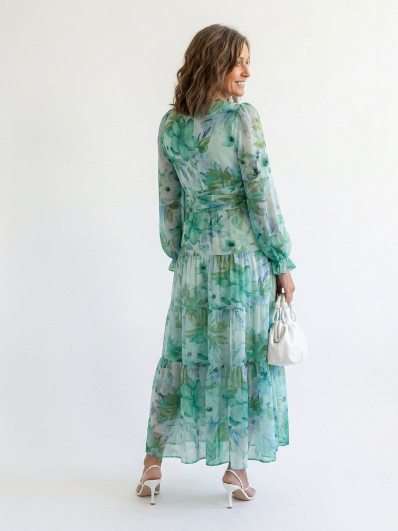 Abito Maxi Floreale à Maniche Lunghe Althea