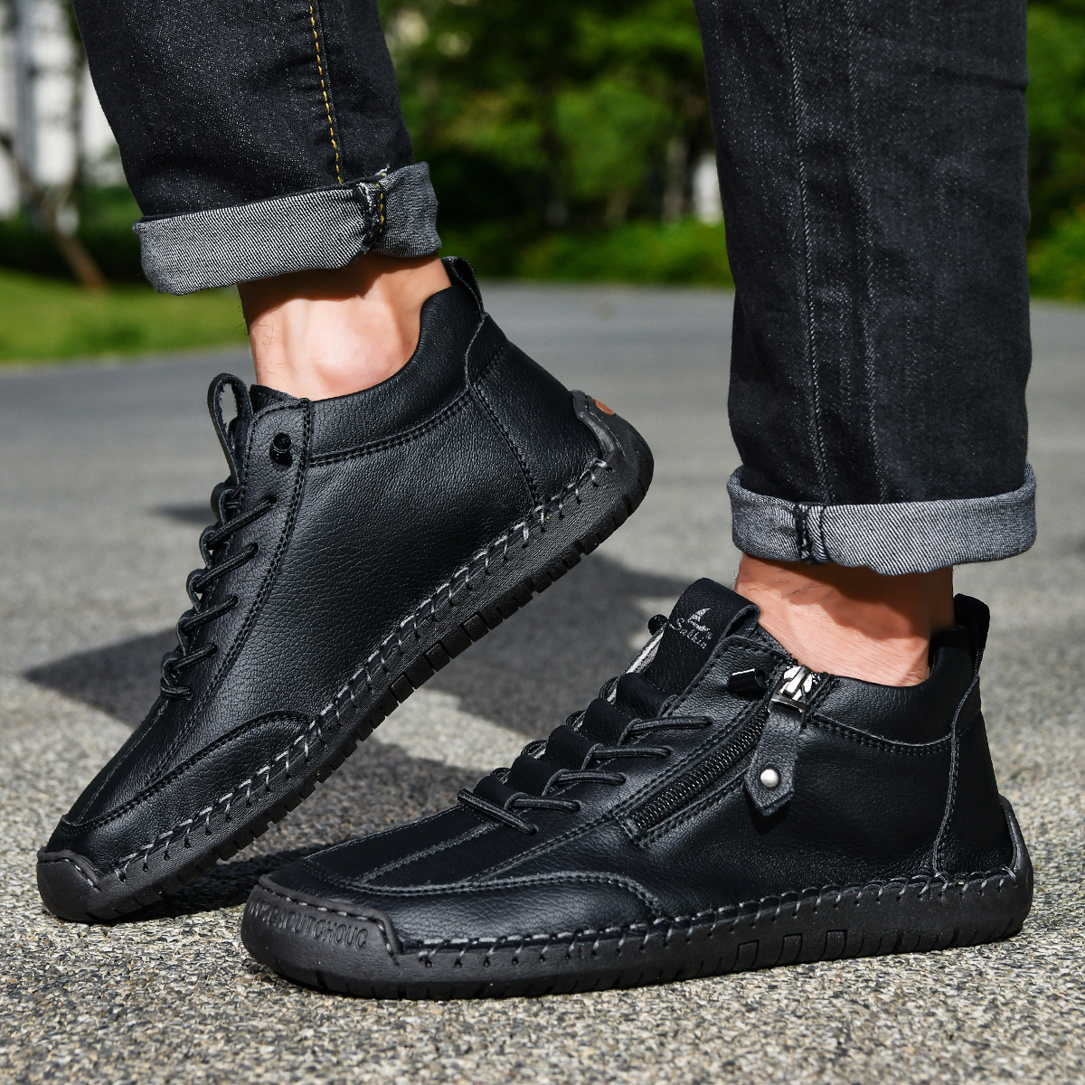 Scarpe en Nabuk avec Zip pour Homme