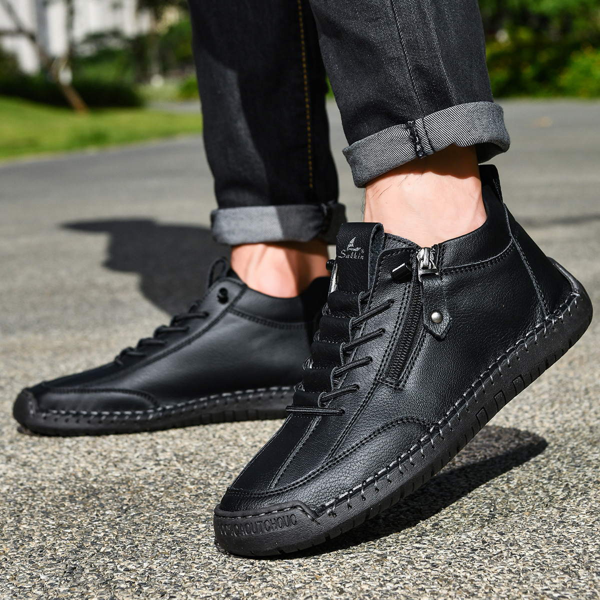 Scarpe en Nabuk avec Zip pour Homme