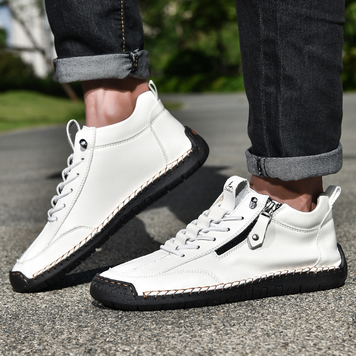 Scarpe en Nabuk avec Zip pour Homme