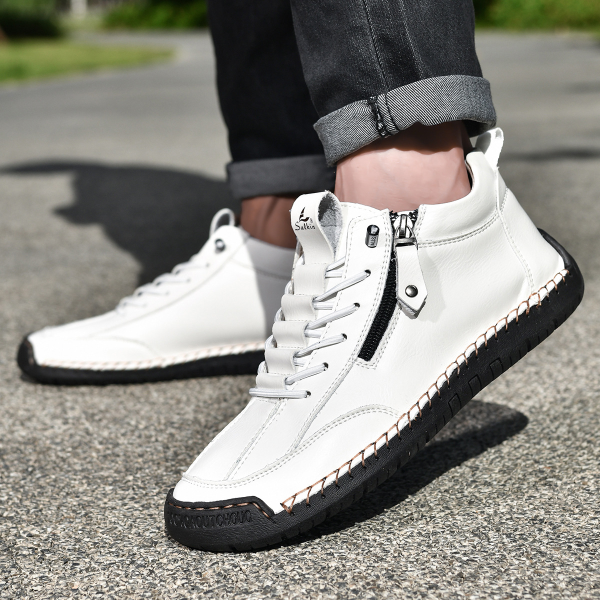 Scarpe en Nabuk avec Zip pour Homme