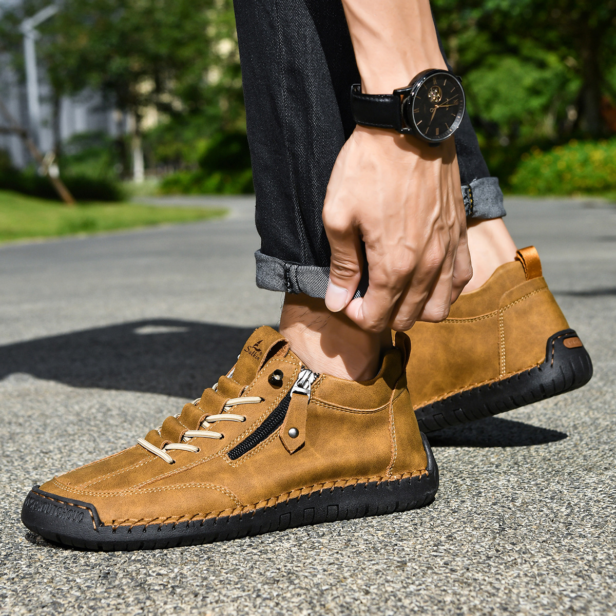 Scarpe en Nabuk avec Zip pour Homme