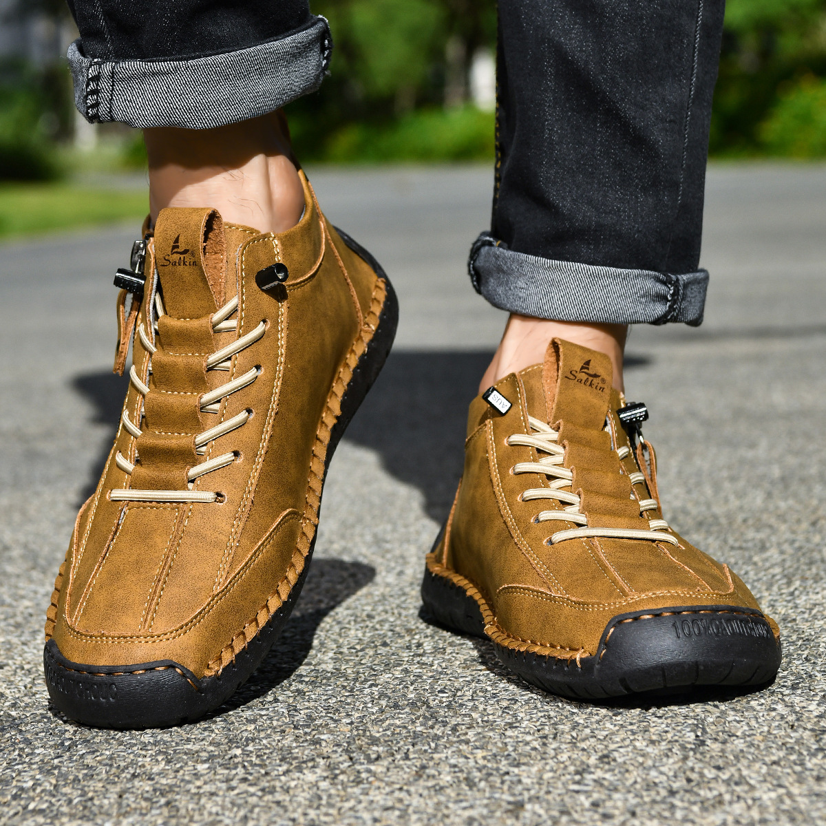 Scarpe en Nabuk avec Zip pour Homme
