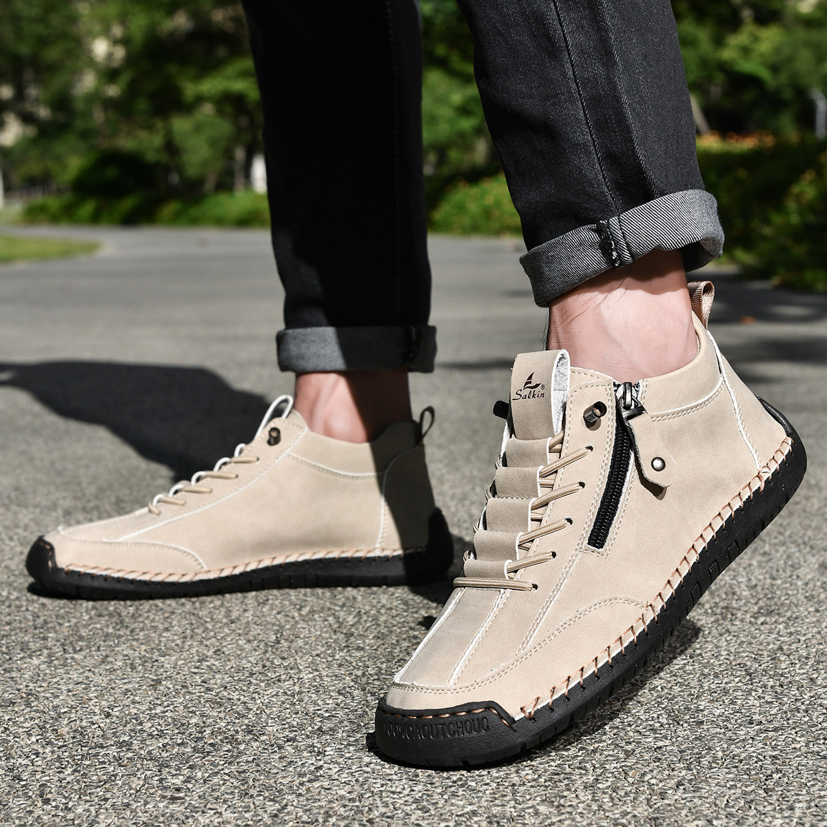 Scarpe en Nabuk avec Zip pour Homme