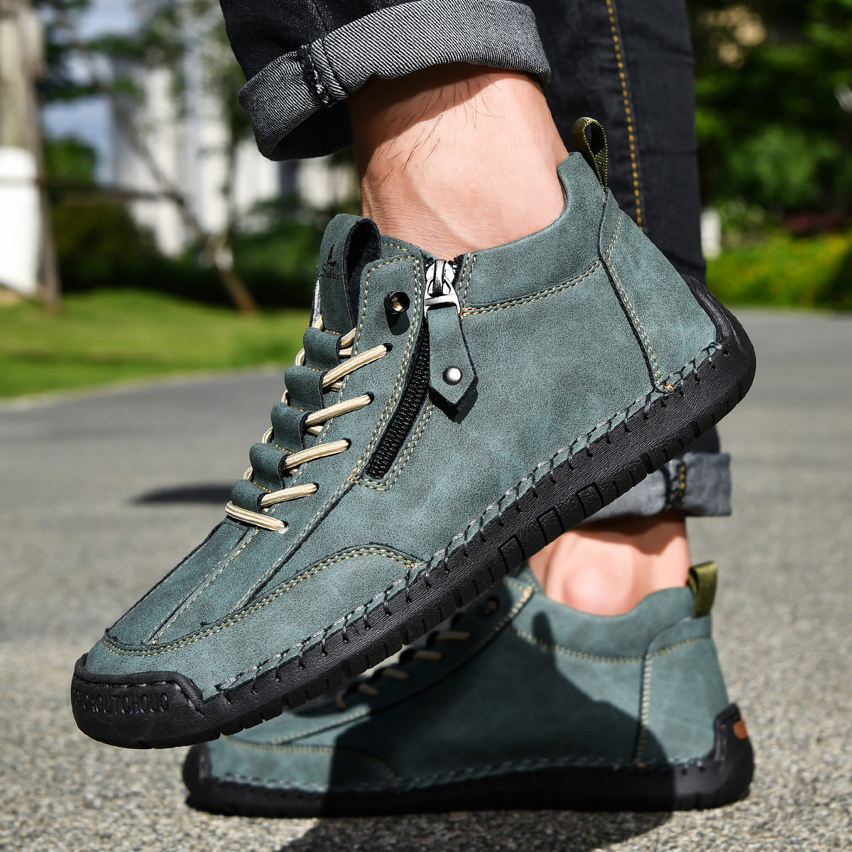 Scarpe en Nabuk avec Zip pour Homme