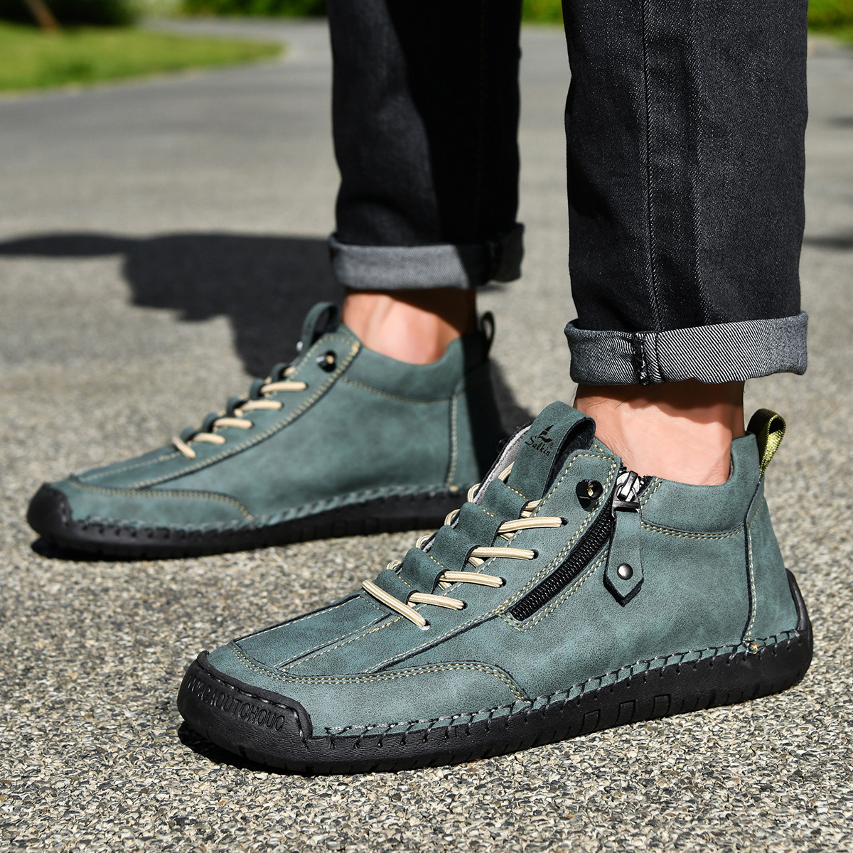 Scarpe en Nabuk avec Zip pour Homme