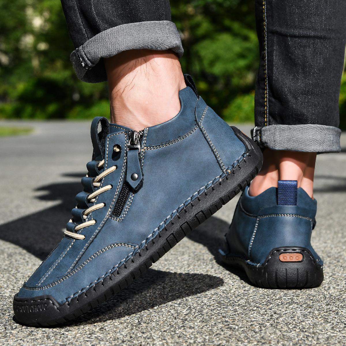 Scarpe en Nabuk avec Zip pour Homme