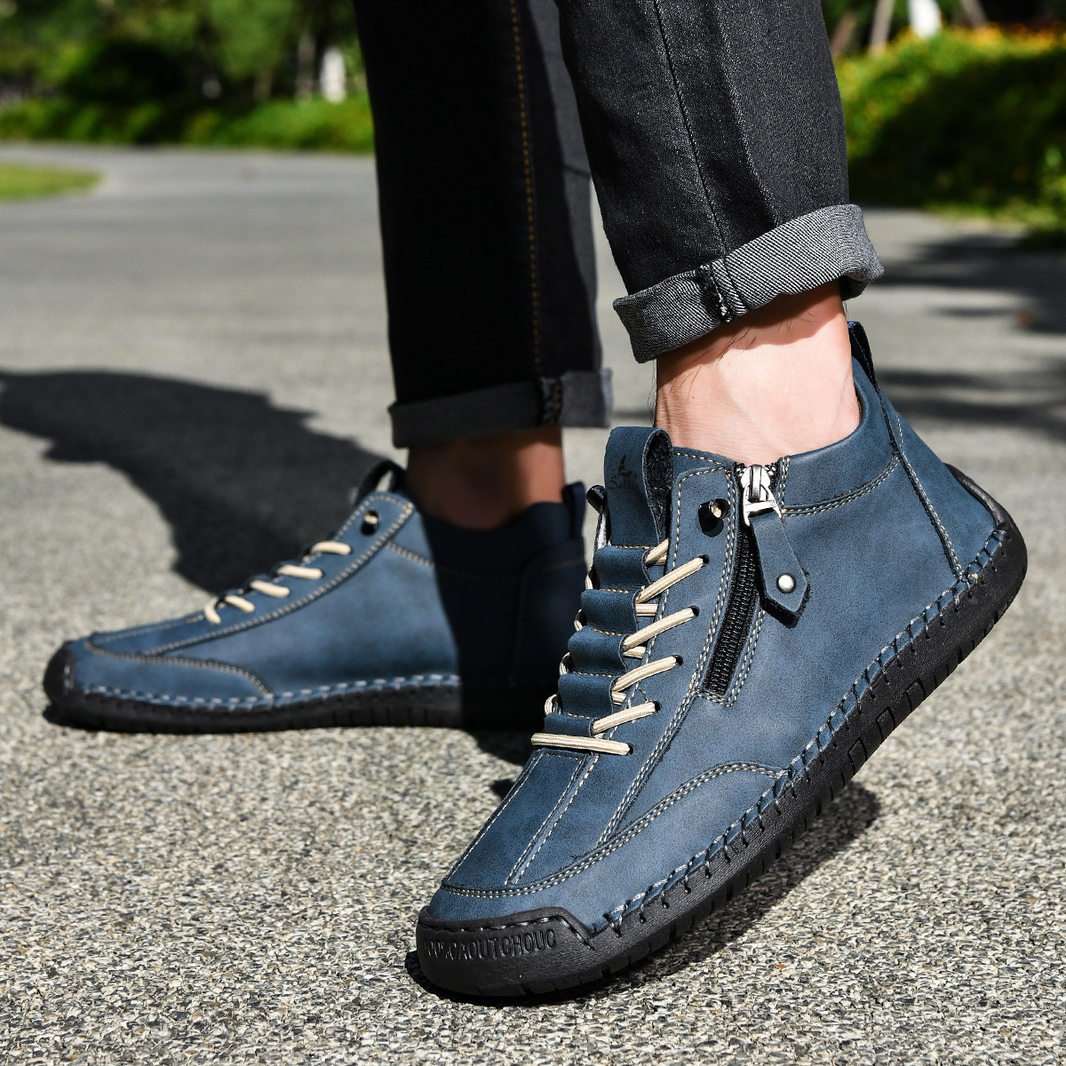 Scarpe en Nabuk avec Zip pour Homme