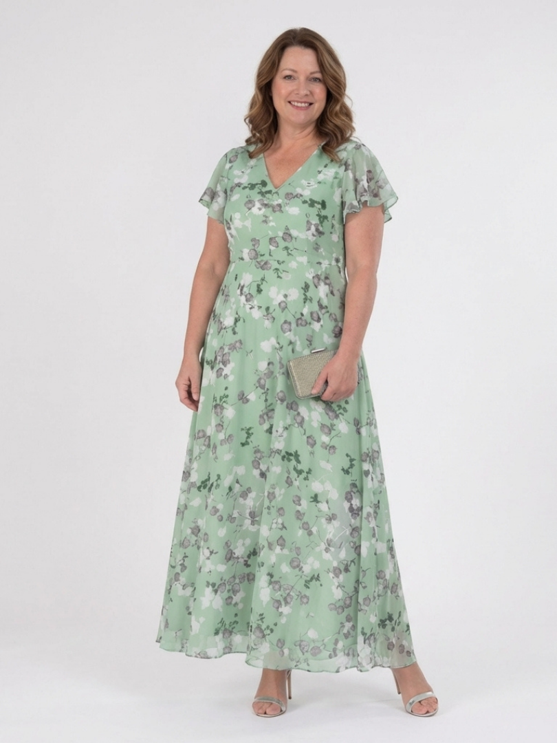 Abito Maxi en Chiffon Floral Ismeria