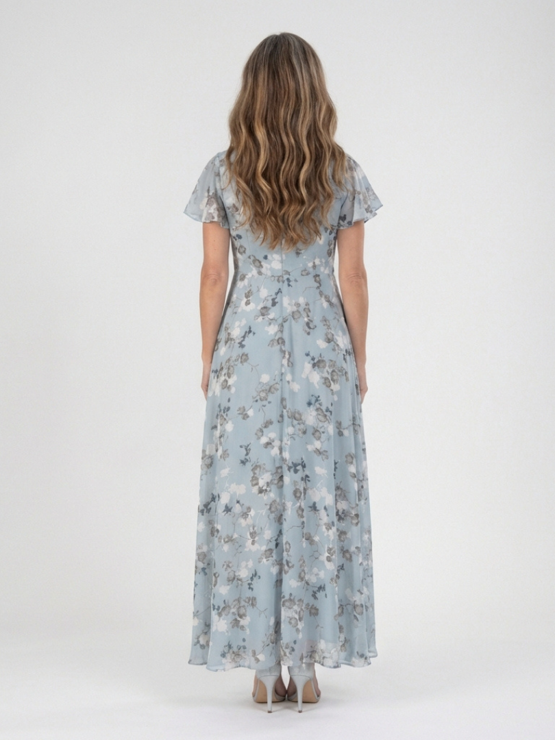 Abito Maxi en Chiffon Floral Ismeria