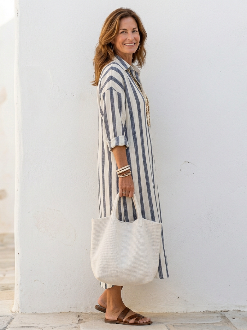 Abito Camicia Longues Rayée Naomi