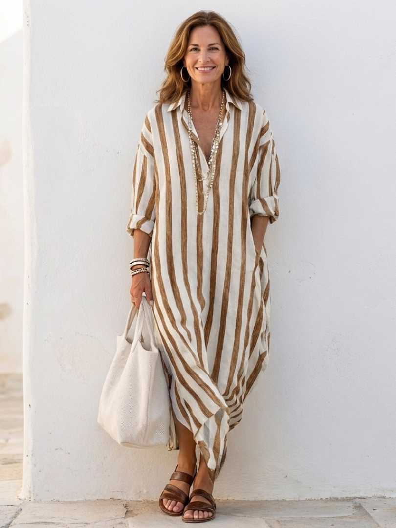 Abito Camicia Longues Rayée Naomi