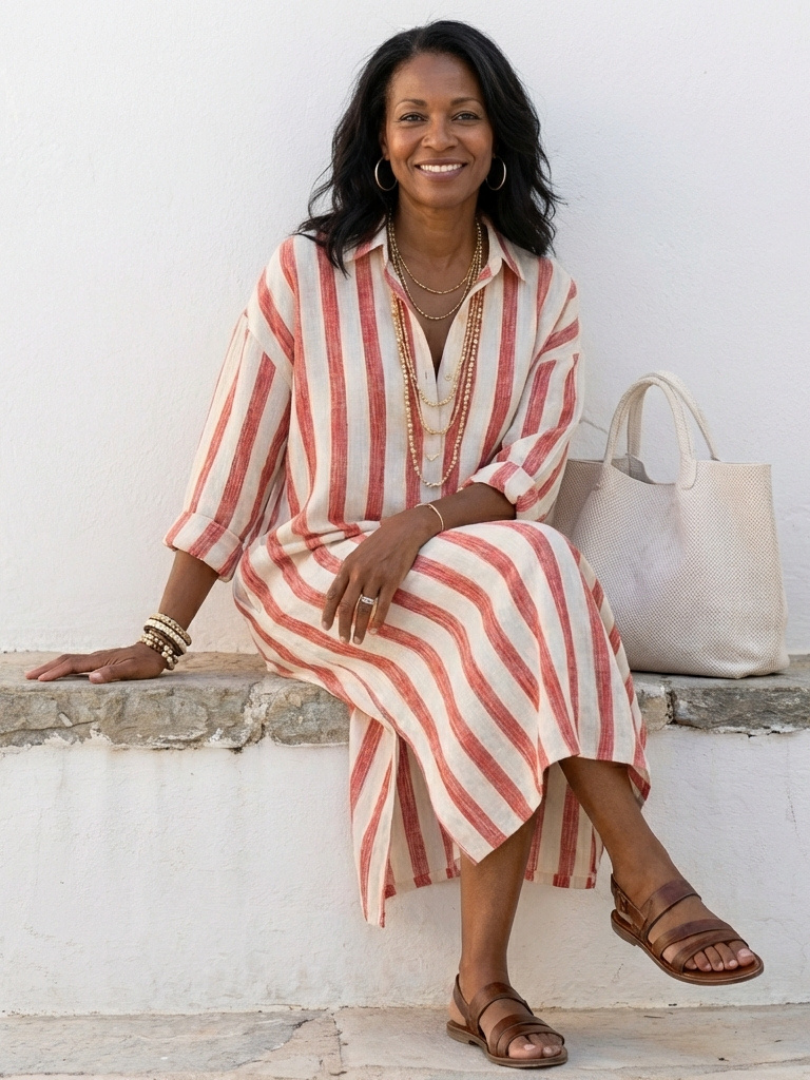 Abito Camicia Longues Rayée Naomi