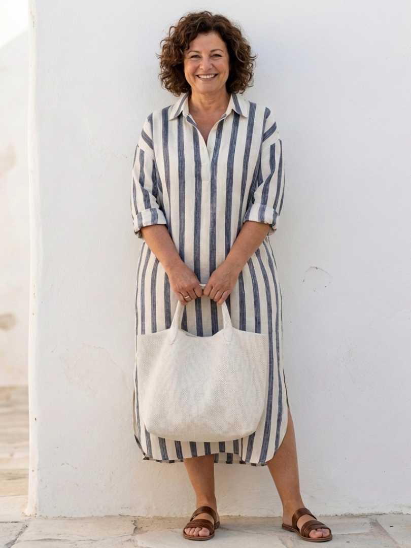 Abito Camicia Longues Rayée Naomi