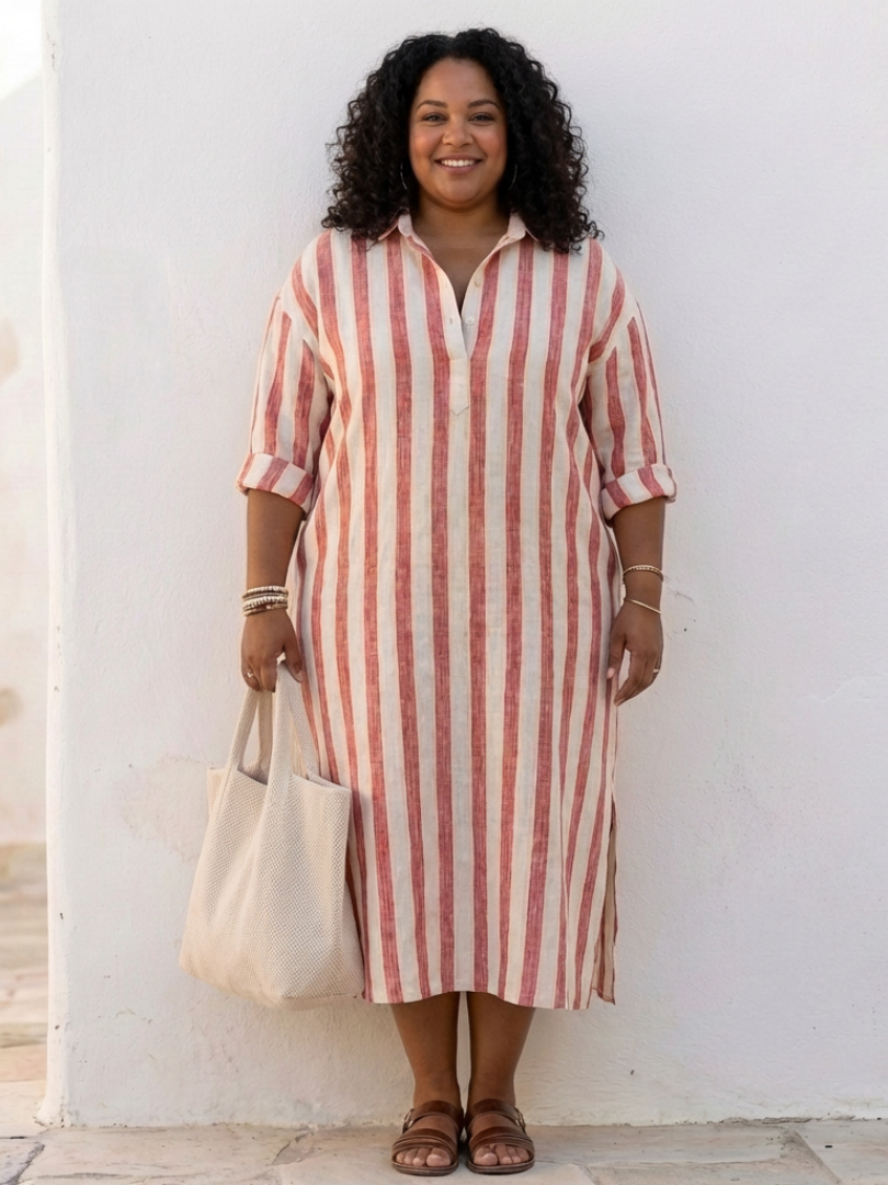 Abito Camicia Longues Rayée Naomi