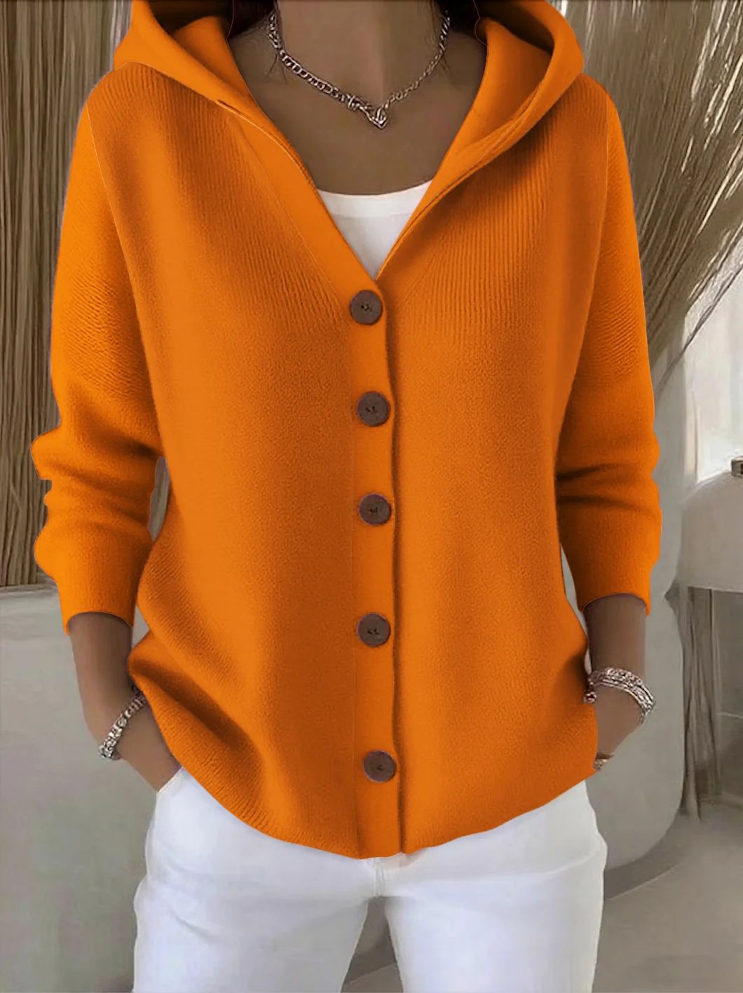 Rosalie - Gilet in Maglia à Capuche