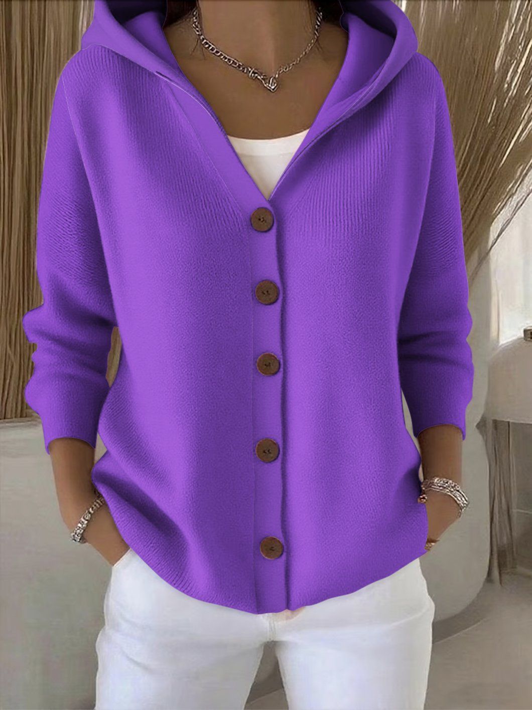 Rosalie - Gilet in Maglia à Capuche