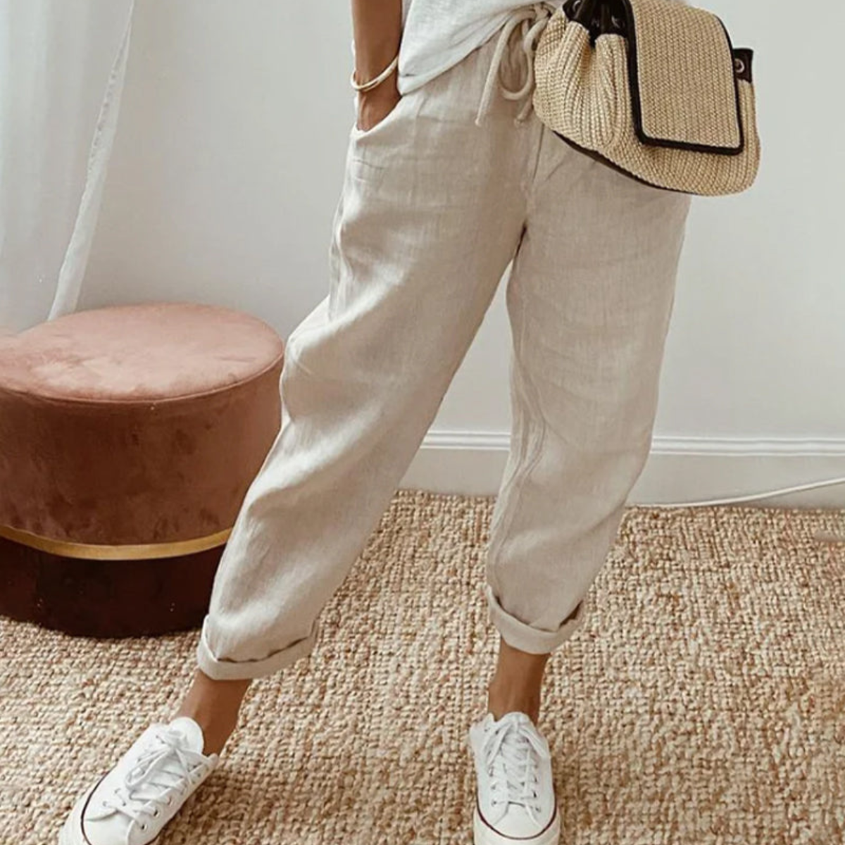 Pantaloni élégant coton