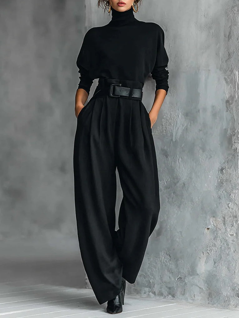 Bellori Milano | Completo Col Roulé et Pantaloni Droit Cyrielle