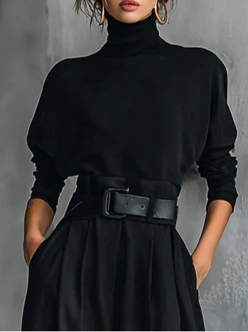 Bellori Milano | Completo Col Roulé et Pantaloni Droit Cyrielle