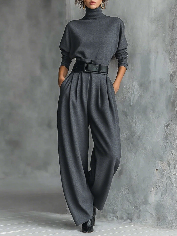 Bellori Milano | Completo Col Roulé et Pantaloni Droit Cyrielle