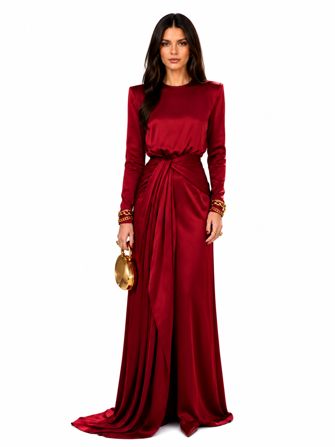 Ilaria | Elegante Abito Maxi en Satin Drapé