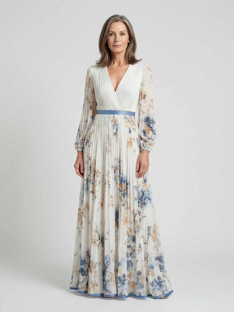 Abito Maxi Floreale à Maniche Lunghe Lavinia
