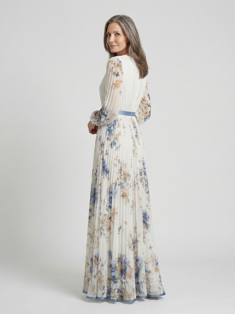 Abito Maxi Floreale à Maniche Lunghe Lavinia