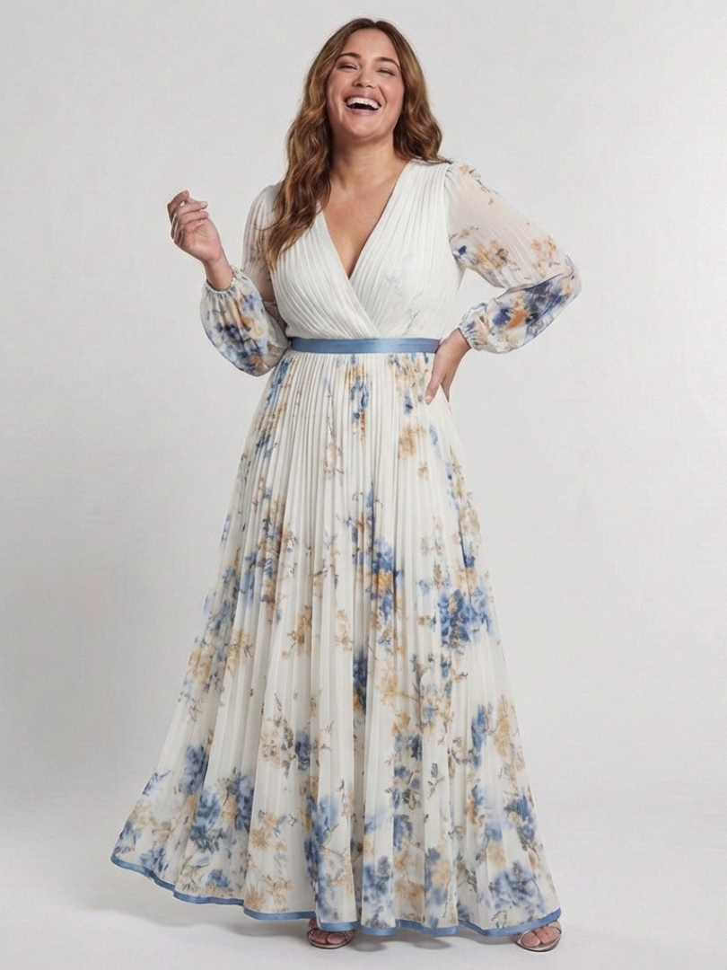 Abito Maxi Floreale à Maniche Lunghe Lavinia