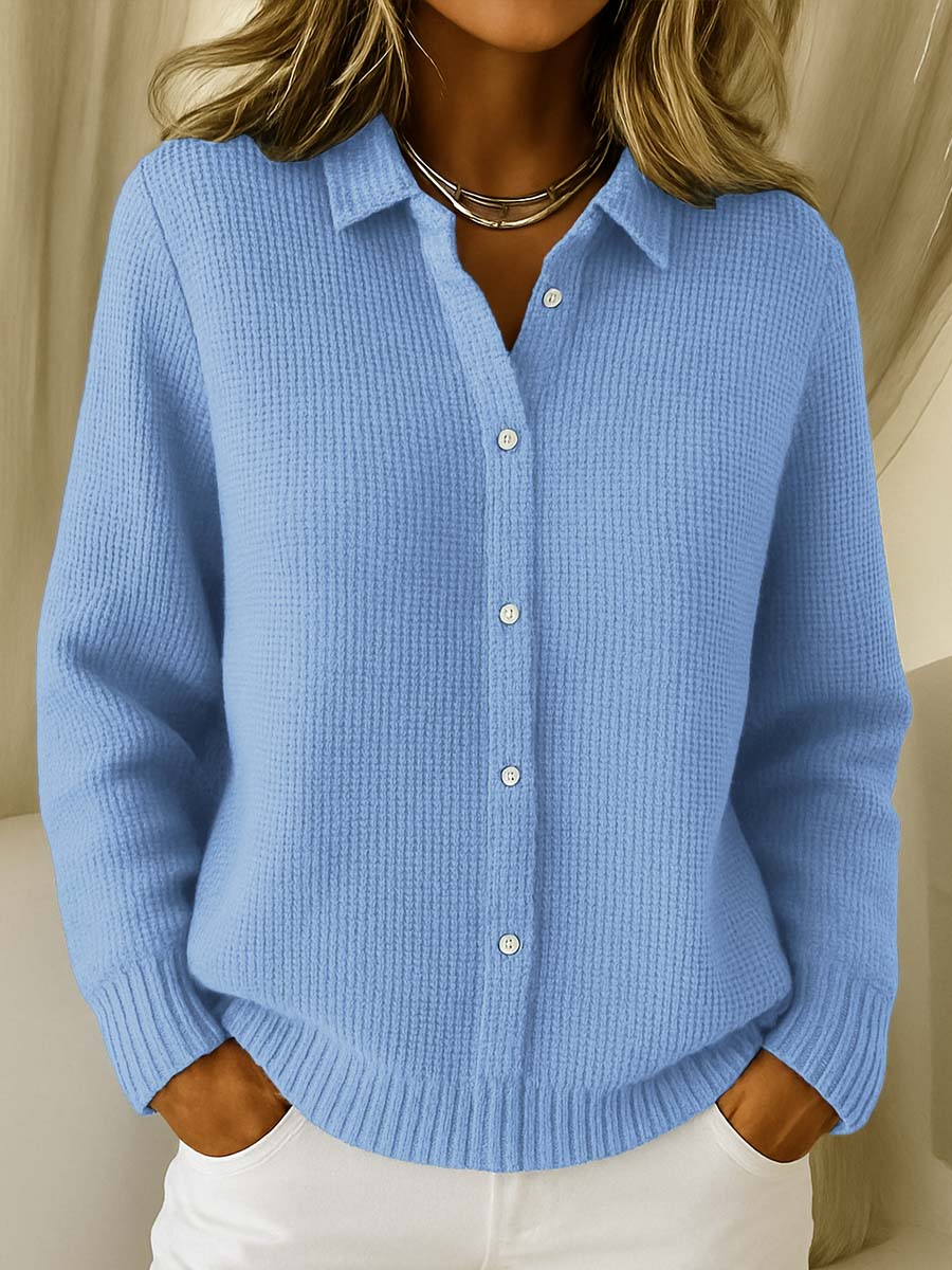 Carmen - Gilet in Maglia Texturé con Bottoni